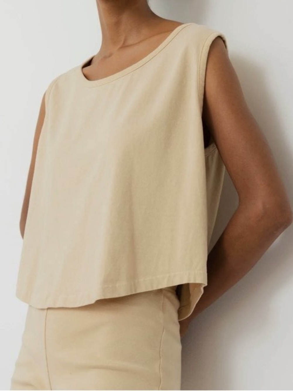 NWOT Wol Hide Wide Cotton Tank in Barley size M